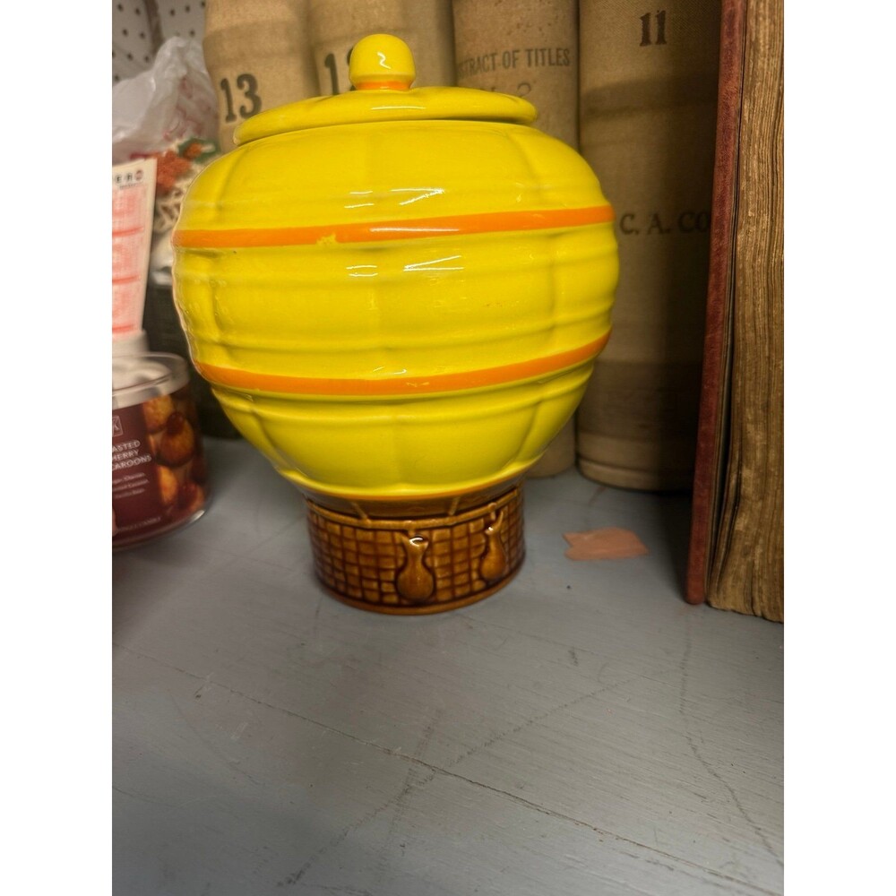 Vintage, hot air, balloon, cookie jar, whimsical, collectible, kitchen storage - Picture 2 of 7